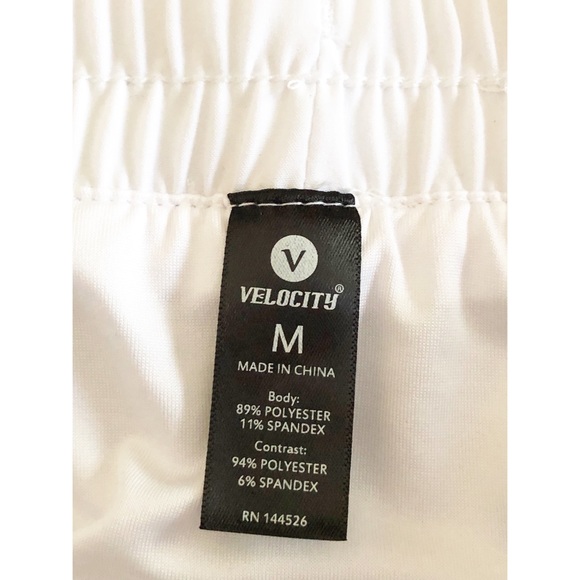 Velocity White Athletic Shorts with Under Garment - Picture 3 of 4